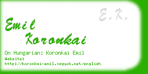 emil koronkai business card